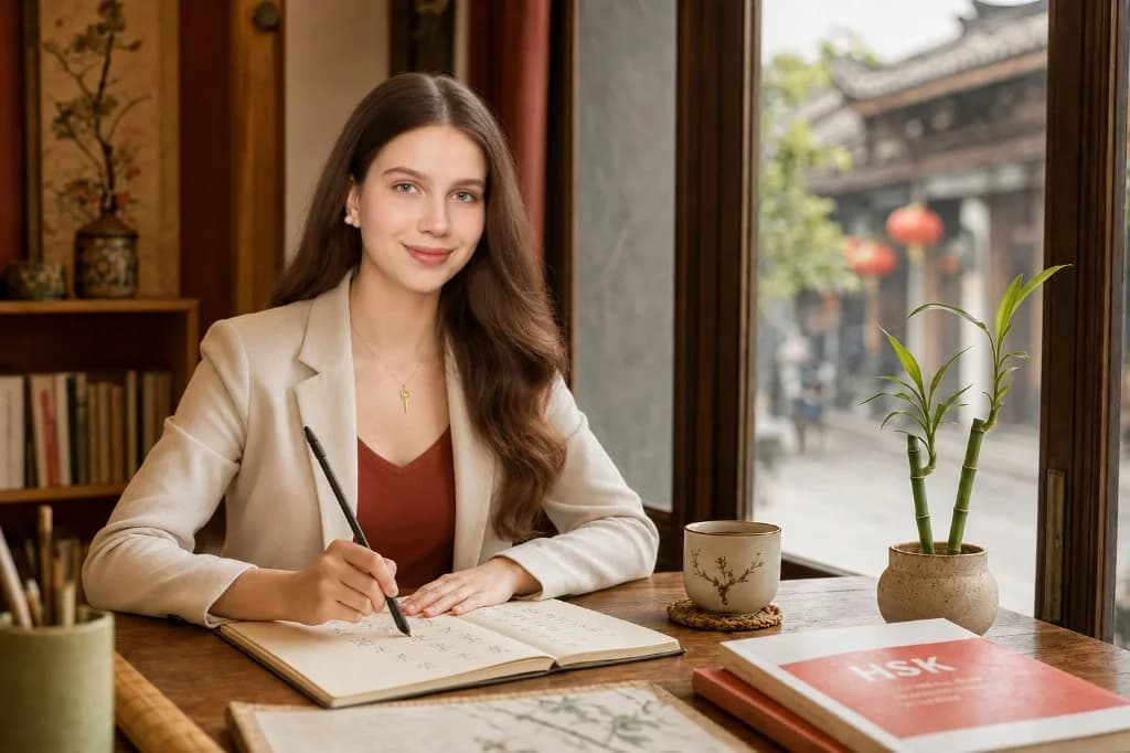 Каролина за работой — каллиграфия, иероглифы и путь к преподаванию китайского